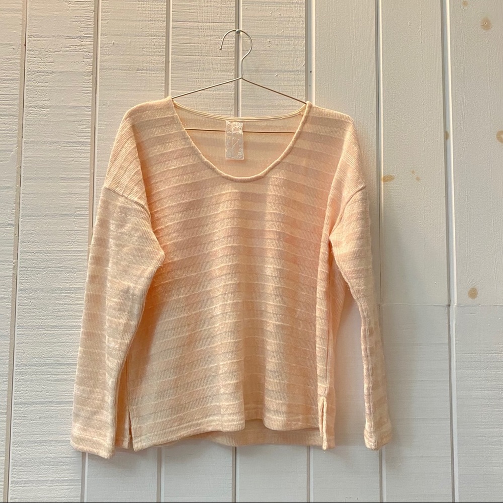 peach striped sweater